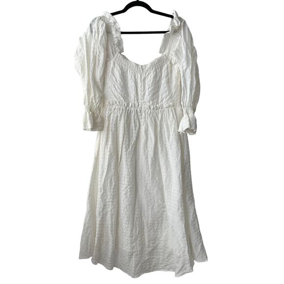 Cult Gaia Simona Seersucker Linen Midi Dress - Picture 3 of 7